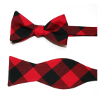 Red & Black Buffalo Plaid Cummerbund & Bow Tie